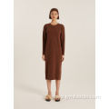 Breathable Long V-Neck Knitted Dress Autumn Sweaters